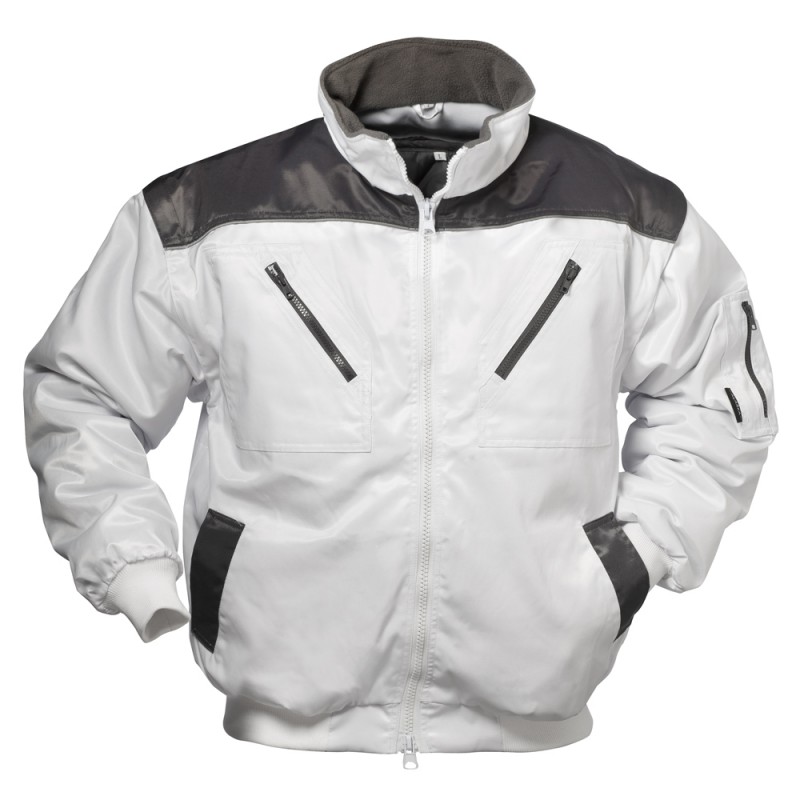 *HOLLIS* ALASKA-PILOTJACKE WEISS/GRAU